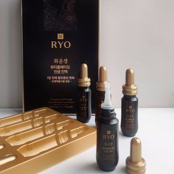 Концентровані ампули проти випадіння волосся RYO Hwayunsaeng Beautiful Aging Ginseng Ampoule Hair Loss Care (20 мл * 8 шт) LKB216 фото