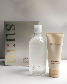 Міцелярна водичка + пінка для вмивання SU:M37 Skin saver essential pure cleansing water special set LKB025 фото